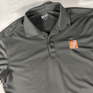 BDA mens dark grey The Home Depot polyester short sleeve polo shirt - size M